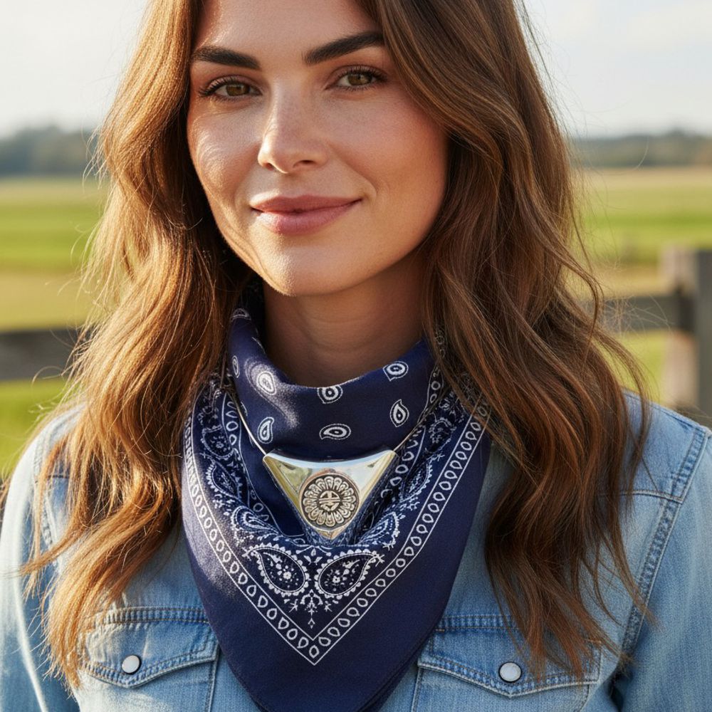 Indianerschmuck Tuchhalter aus Sterling Silber - Pawn Schmuck - Silver Sunface