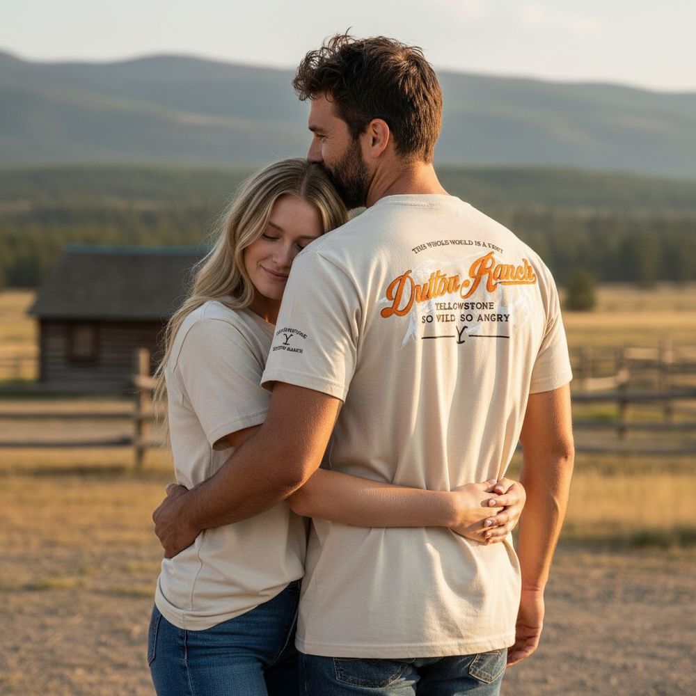 Western Unisex T-Shirt - Yellowstone Collection - So Wild, So Angry, Beige