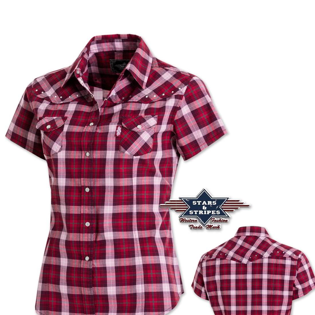 Reduziert - Westernbluse von Stars & Stripes - Doreen, Größe L