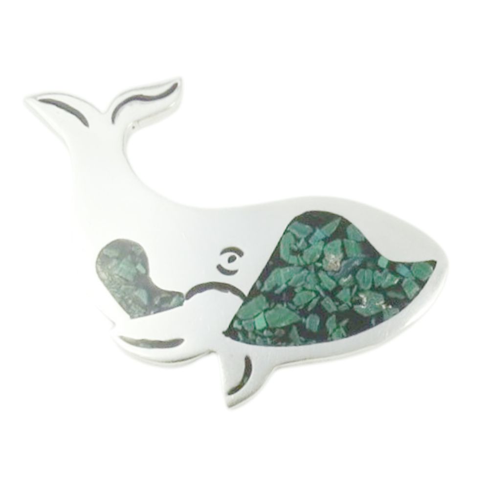 Indianerschmuck Brosche - Maya- & Aztekenschmuck aus Sterling Silber - Tasco Ballena Plata