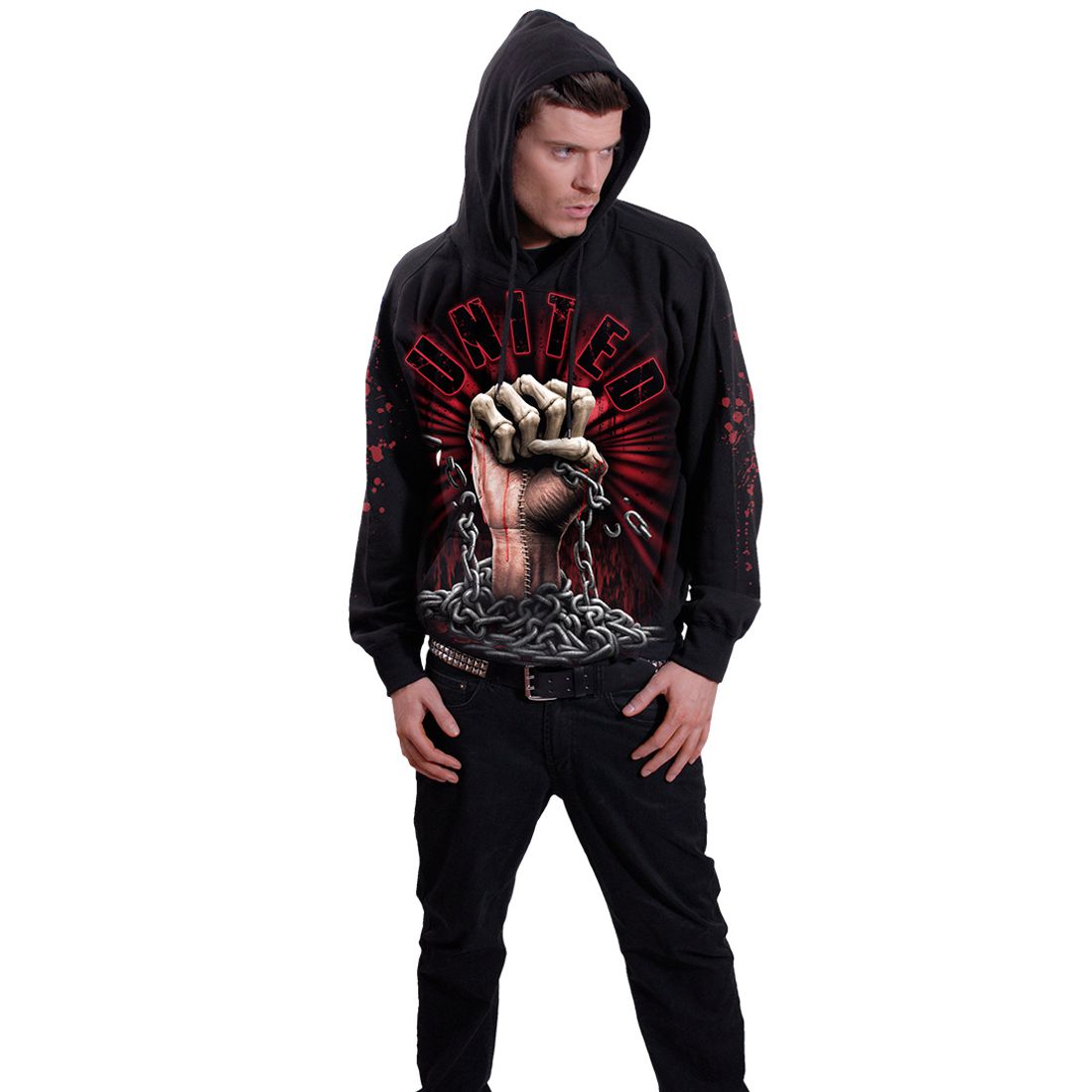Reduziert - Spiral Kapuzensweatshirt - We Bleed Together, Größe 2XL