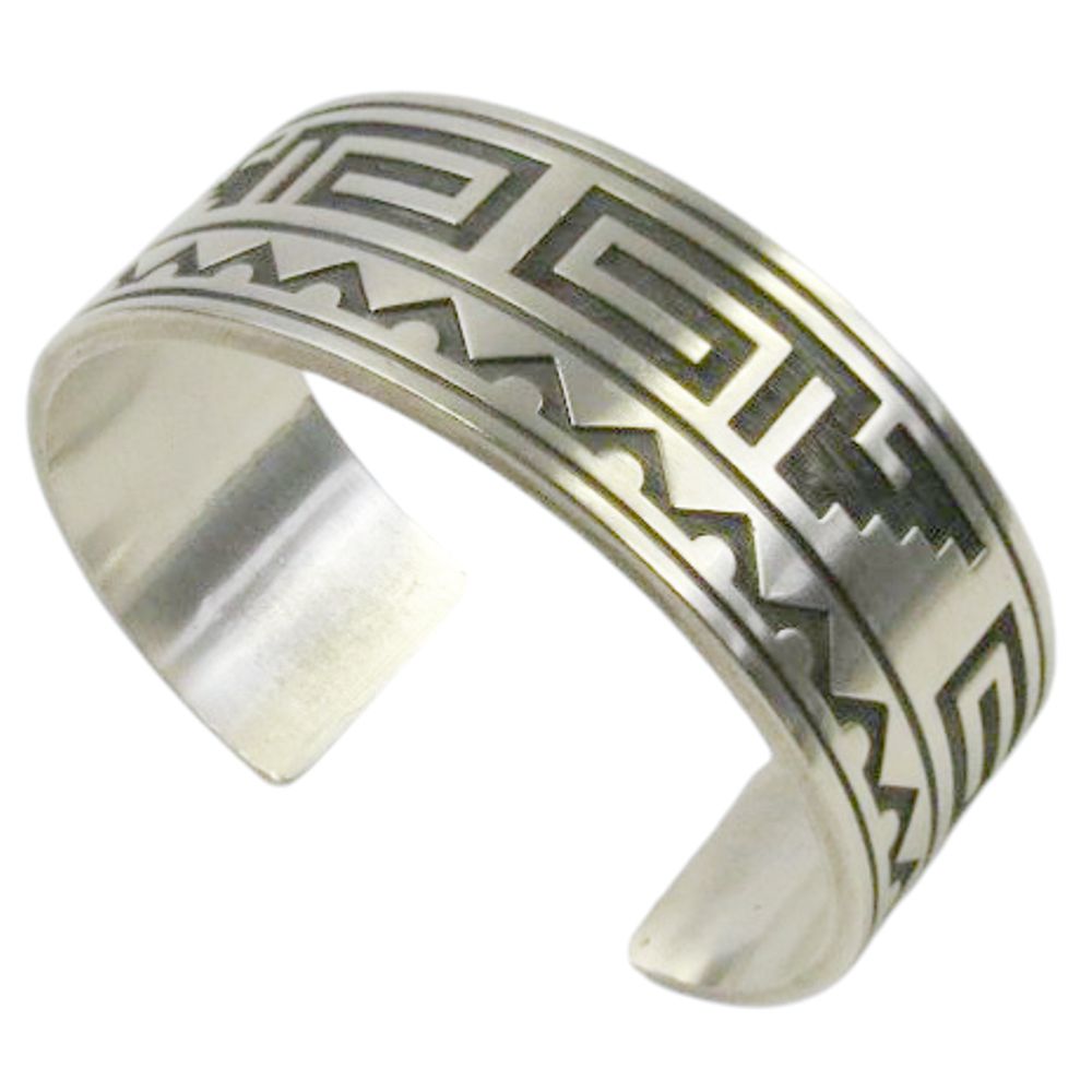 Indianerschmuck Armspange aus Sterling Silber - Pawn Schmuck - Original Kabana Hopi Style