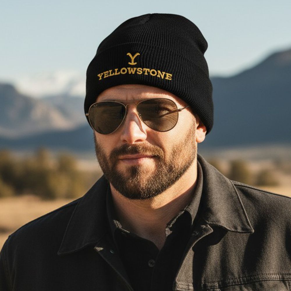 Beanie / Mütze - Yellowstone Collection - Black Yellowstone Branding