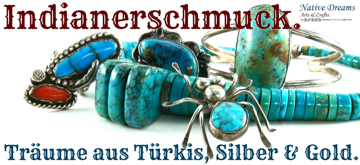 Indianerschmuck aus Silber, Leder, Knochen