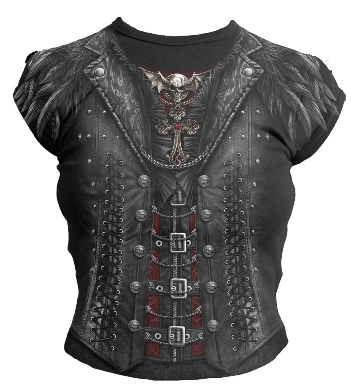 Reduziert - Spiral Damen Top - Gothess Wrap, Größe XL