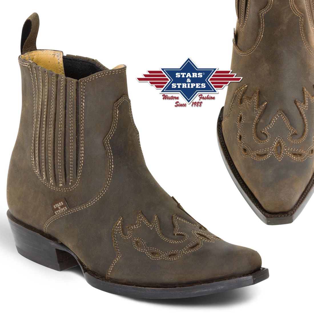Reduziert - Stars & Stripes Western-Stiefeletten - Sundance Kid, Größe 37
