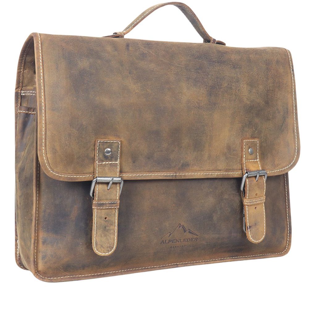 Alpenleder Tasche - Adventure Messenger Bag, Old Havanna