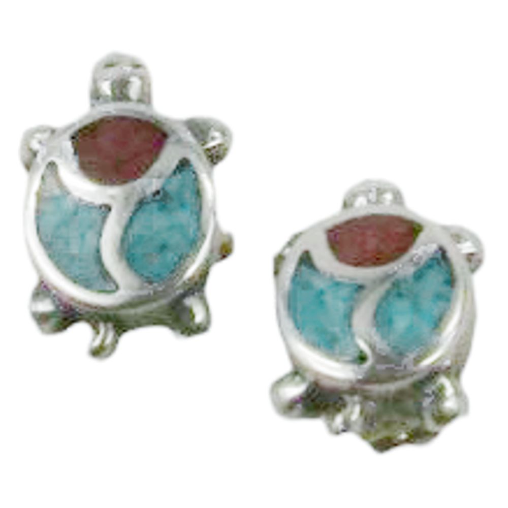 Indianerschmuck Mini Ohrstecker aus Sterling Silber - Pawn Schmuck - Spirit Turtles
