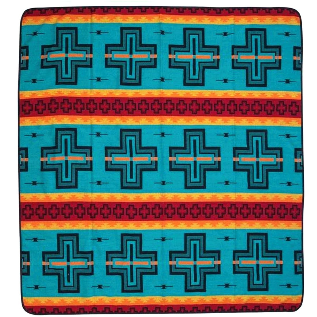 XXL-Tagesdecke / Indianerdecke - South West Cross Premium Blanket, Türkis II, 235 x 245 cm