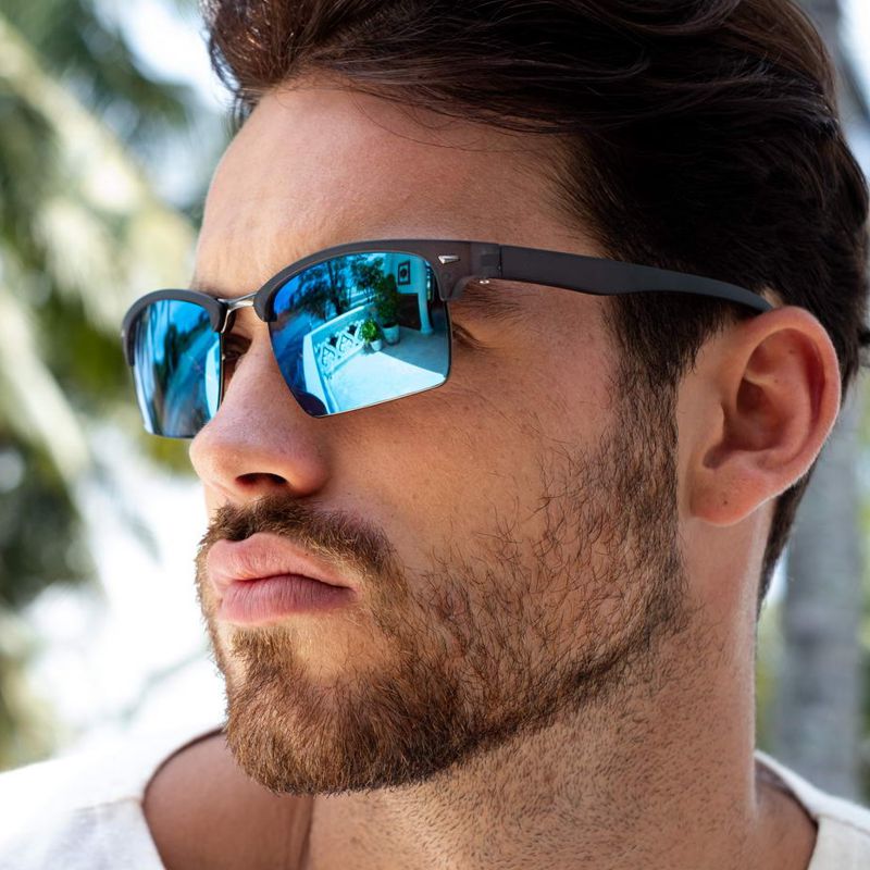 Clubmaster Sonnenbrille - Harper, blau verspiegelt