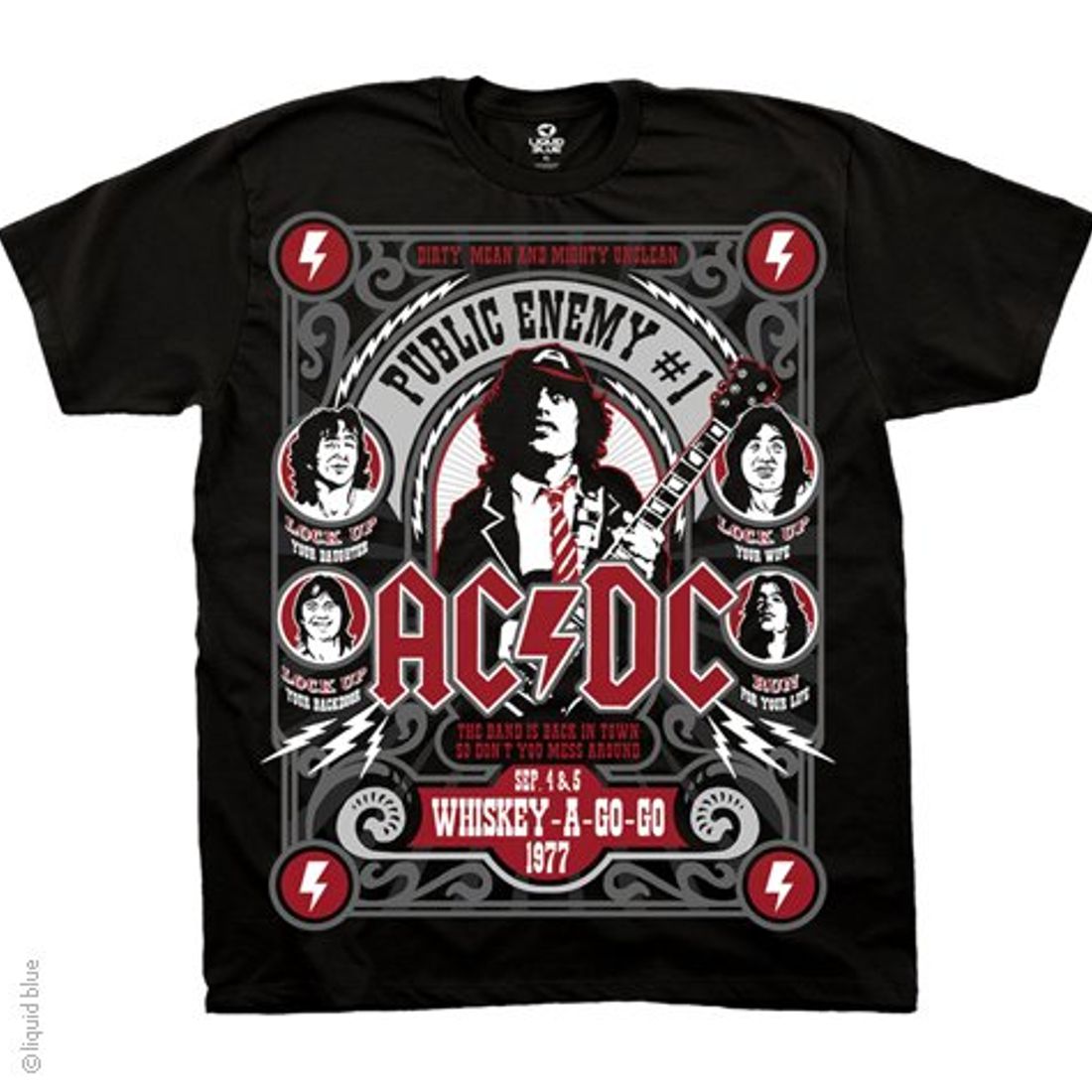Liquid Blue T-Shirt - AC/DC - Public Enemy