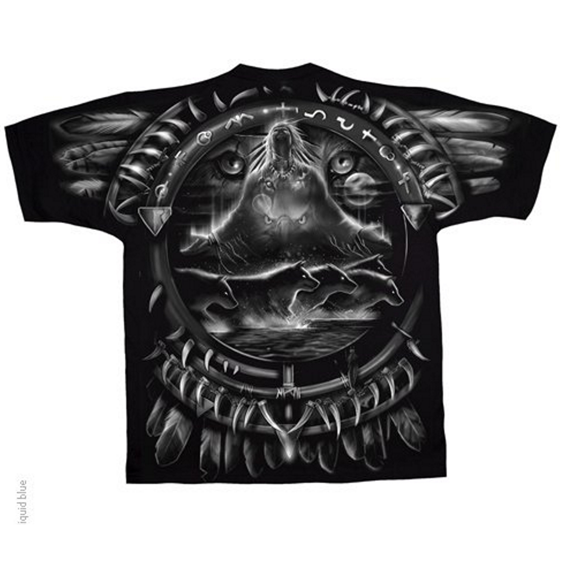 Liquid Blue T-Shirt - Indianer - Wolf Dreamcatcher