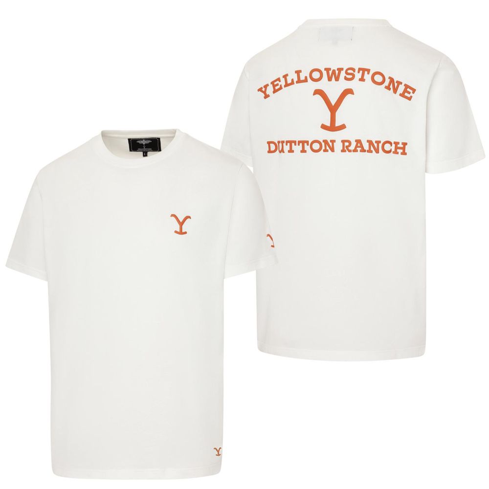 Western Unisex T-Shirt - Yellowstone Collection - Dutton Ranch Brand, Weiß