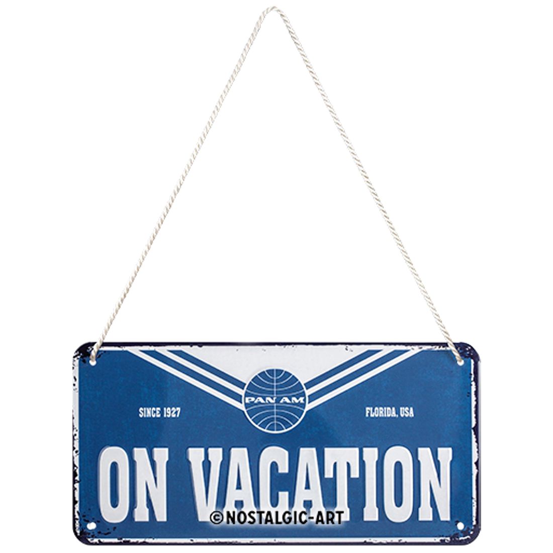 Blechschild zum Hängen - Pan Am - On Vacation
