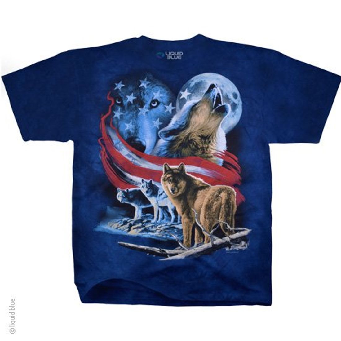 Liquid Blue T-Shirt - American Wolf Moon 