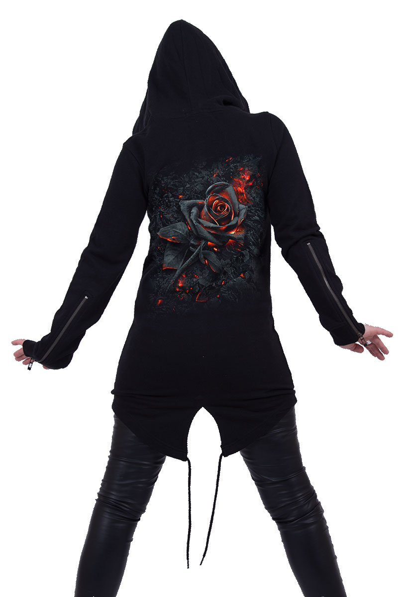 Reduziert - Spiral Damen Kapuzenjacke mit Fischflossenbündchen - Burnt Rose, Größe S