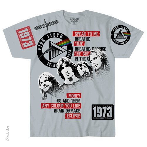 Reduziert - Liquid Blue T-Shirt - Pink Floyd - Dark Side 1973, Größe M