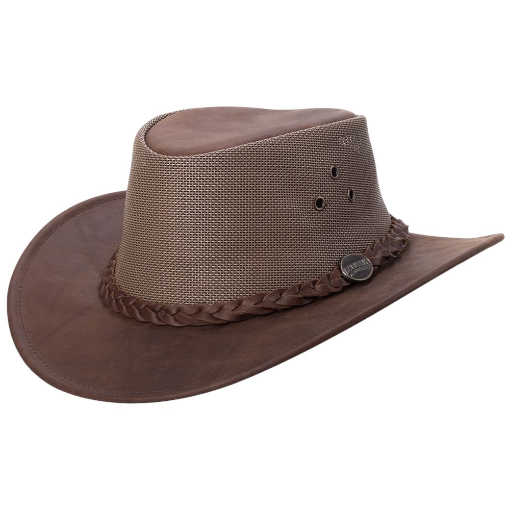 Knautschbarer Barmah Westernhut - Bushie Fullgrain Dri-Hide cooler, Tan