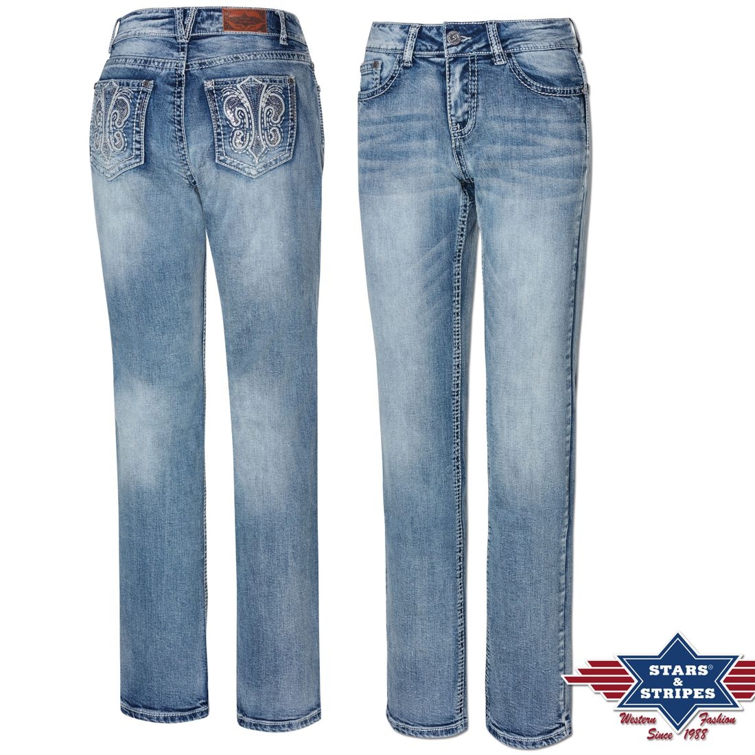 Reduziert - Western Damen-Jeans von Stars & Stripes - Lexi, Bundweite 31 inch / 78,50 cm