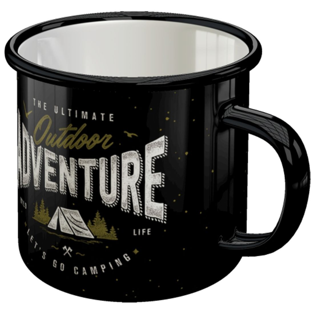 Emaille-Becher - Retro Outdoor - Outdoor Adventure