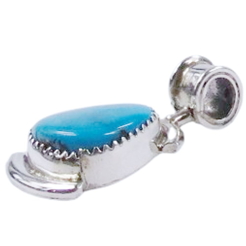 Indianerschmuck Kettenanhänger aus Sterling Silber - Emily's Sleeping Beauty Turquoise