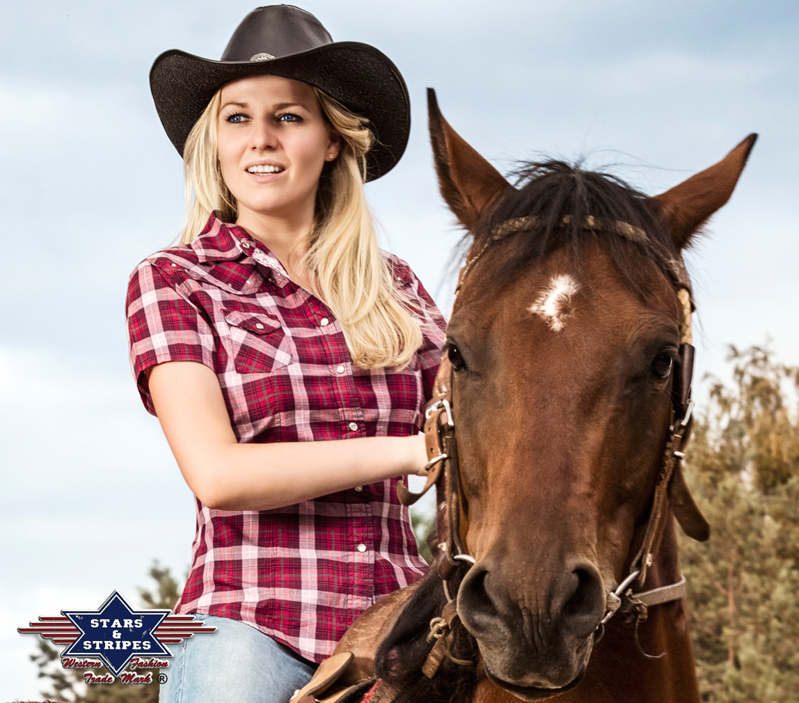 Reduziert - Westernbluse von Stars & Stripes - Doreen, Größe L