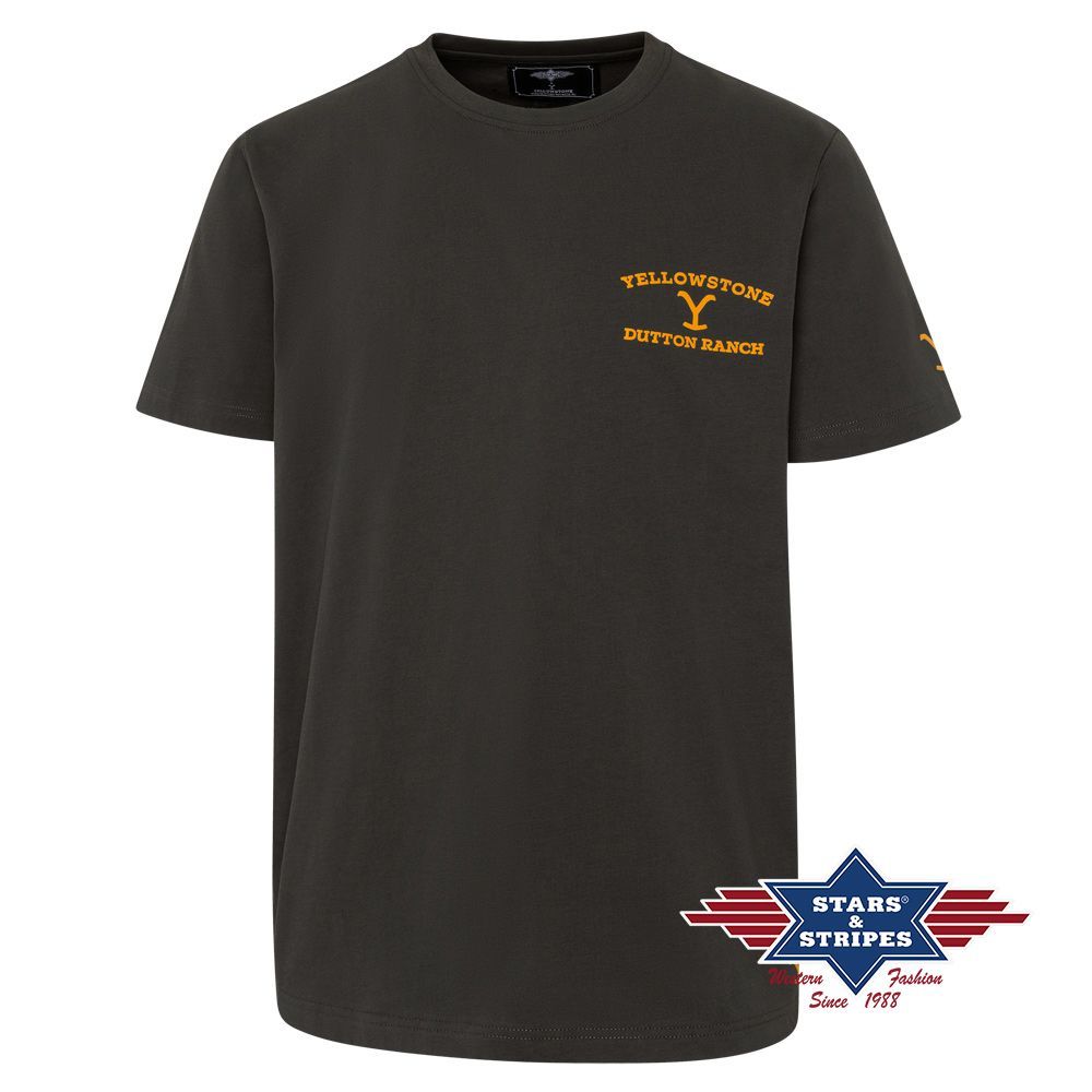 Western Unisex T-Shirt - Yellowstone Collection - Ride For The Brand, Anthrazit