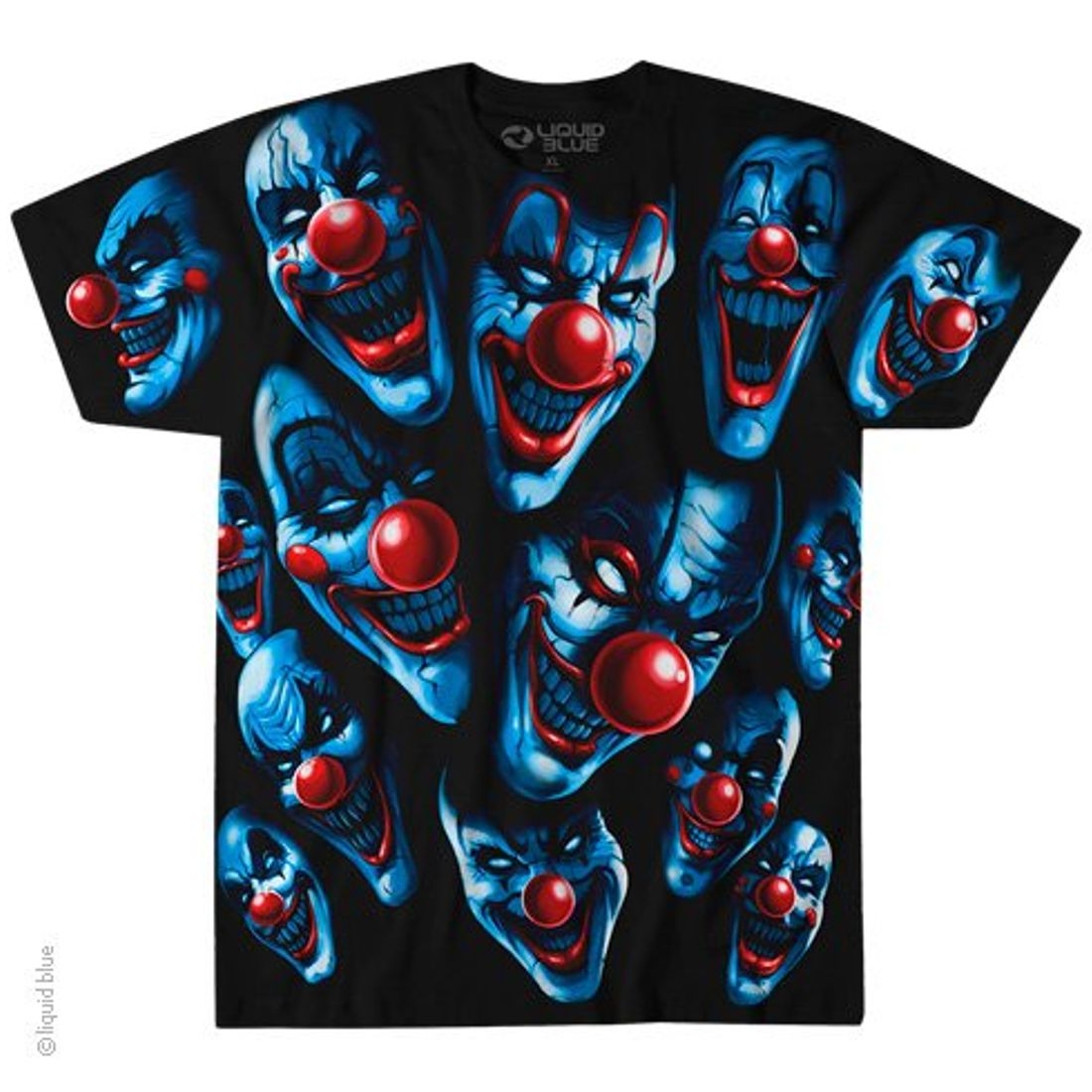 Liquid Blue T-Shirt - All Over Clowns