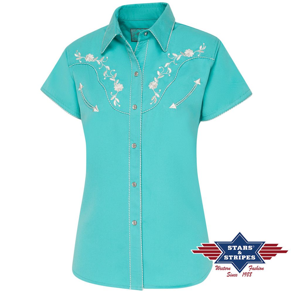 Kurzarm-Westernbluse - Avery
