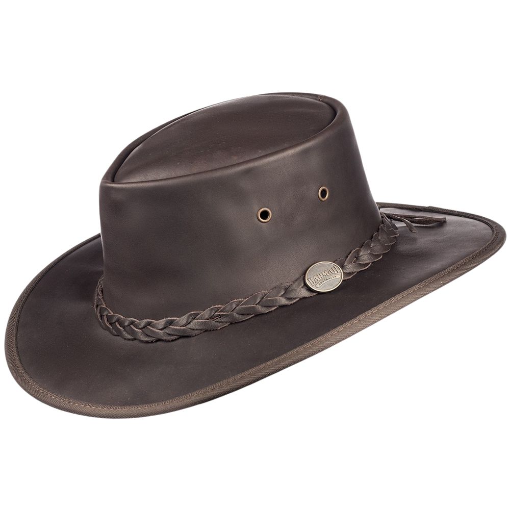 Knautschbarer Barmah Western Lederhut - Squashy Fullgrain, Braun