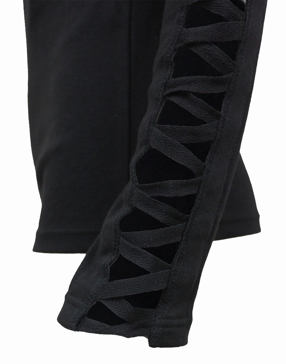 Reduziert - Spiral Stehkragen Top mit geschlitzten Ärmeln - Gothic Elegance, Größe S