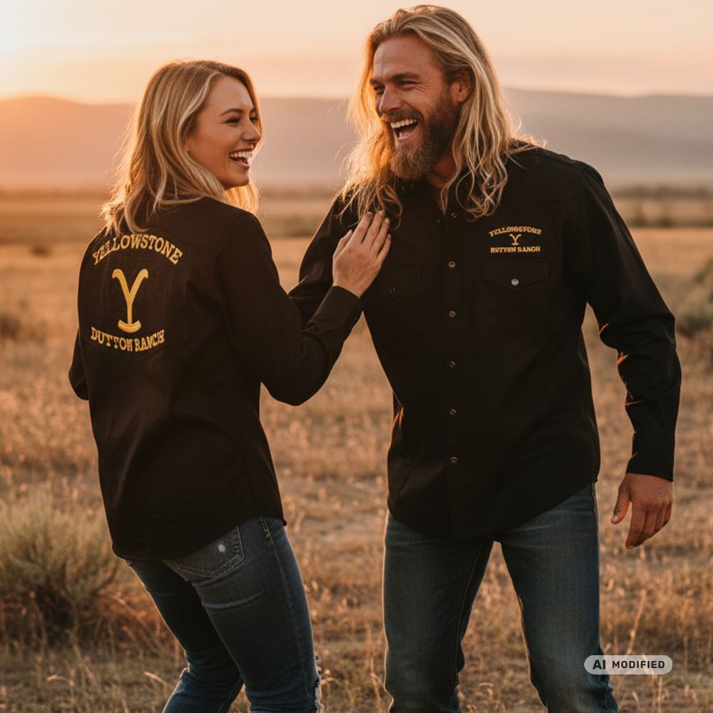 Westernbluse - Yellowstone Collection - Dutton Ranch, Größe 3XL